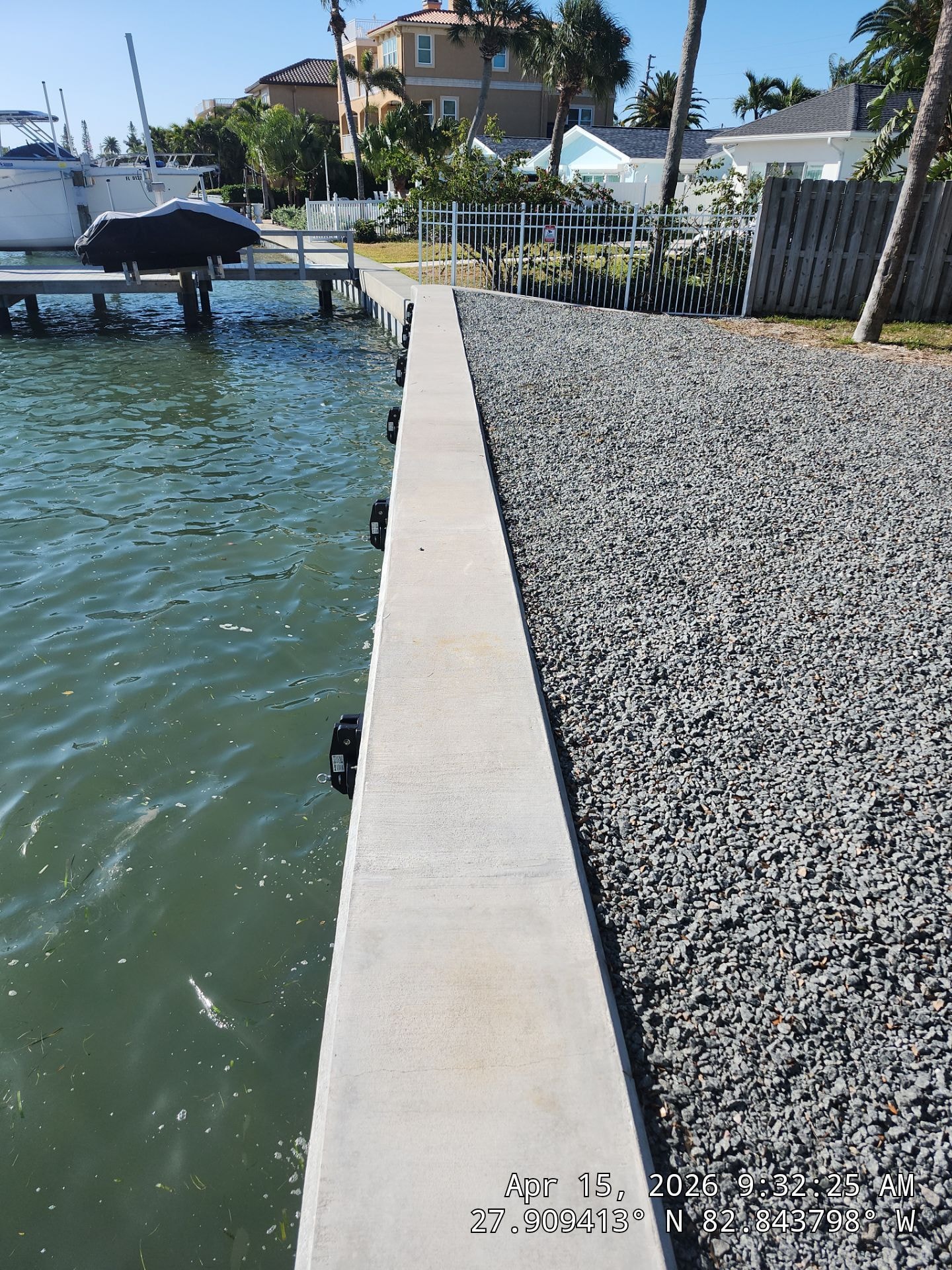 Concrete bulkhead waterfront canal