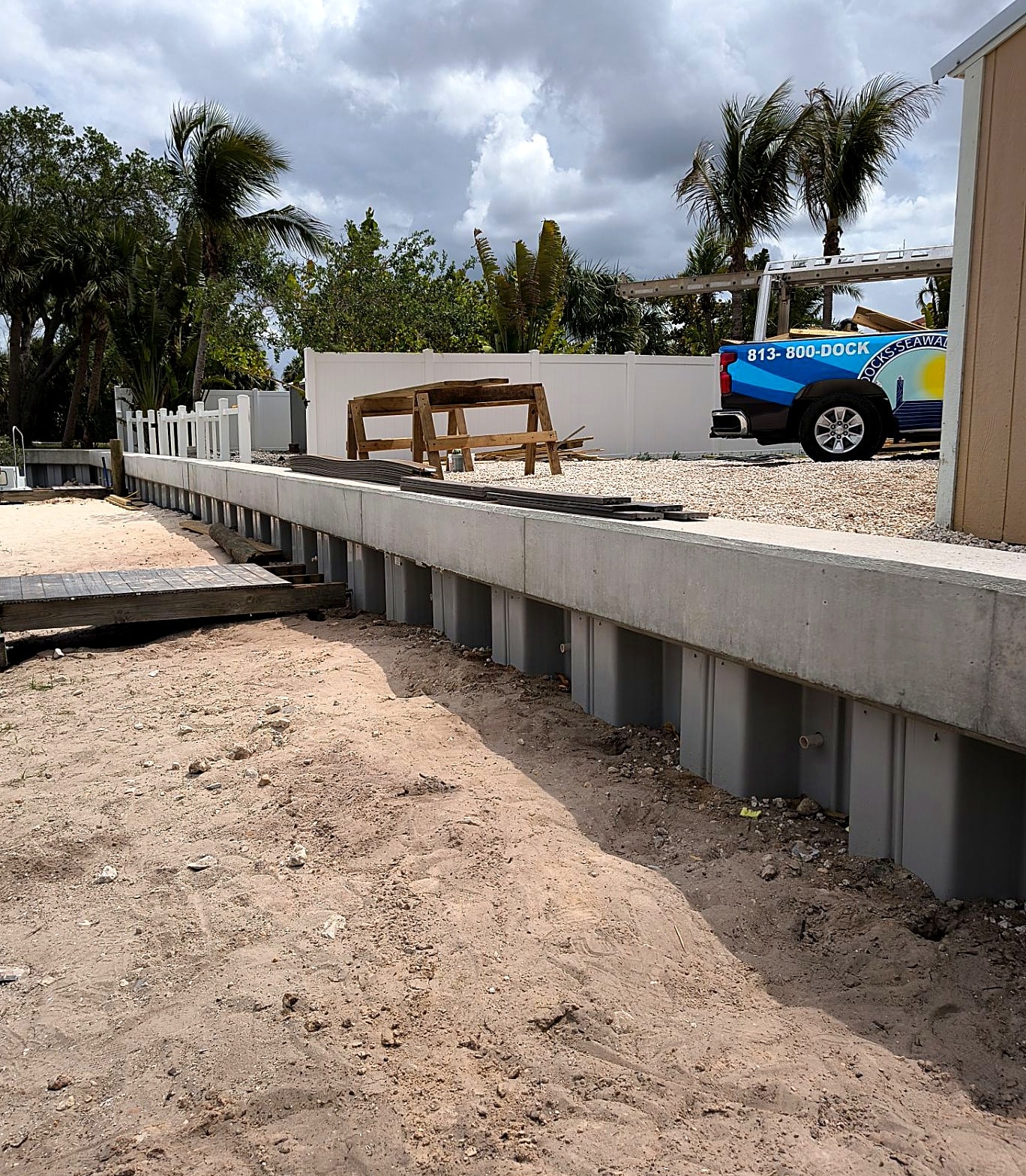 Bulkhead construction site waterfront